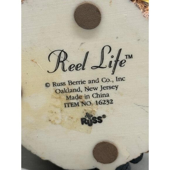 Fishing-Themed Gone Fishin Decorative Pen Holder reel life Russ Berrie 4" READ - Picture 10 of 10